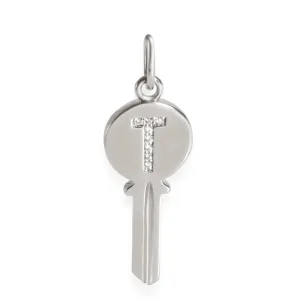 Tiffany & Co. Jewelry Mini Diamond Key Charm in 18k White Gold 0.04 CTW