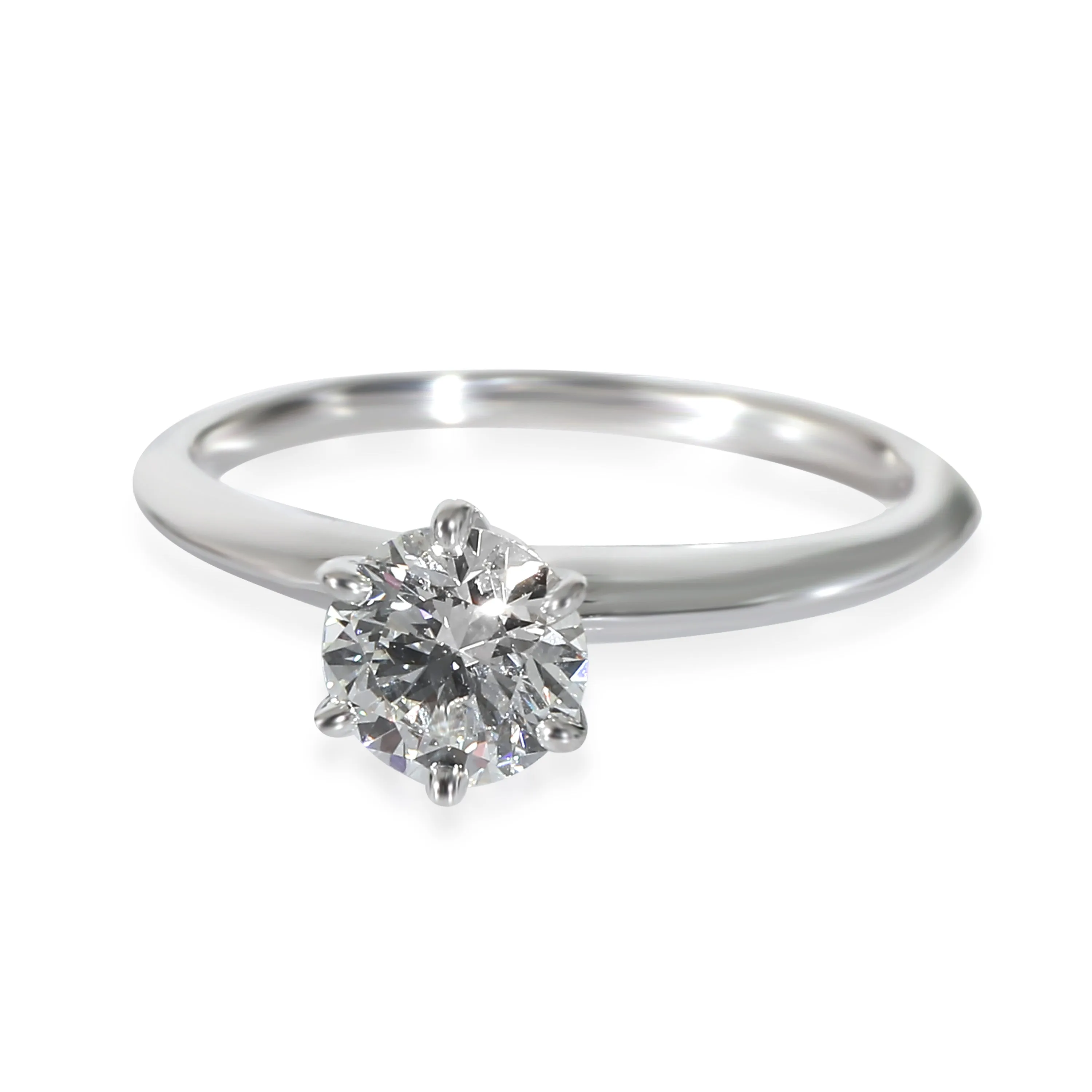 Tiffany & Co. Jewelry Solitaire Diamond Engagement Ring in Platinum G VVS2 0.9 CTW
