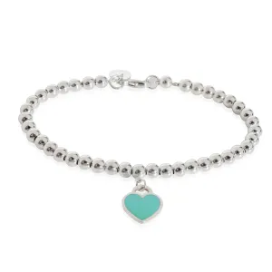Tiffany & Co. Jewelry Tiffany & Co. Return To Tiffany Blue Enamel Heart Bracelet in Sterling Silver