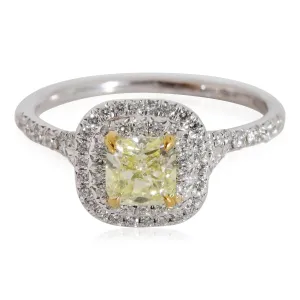 Tiffany & Co. Jewelry Tiffany & Co. Soleste Halo Diamond Engagement Ring in Platinum & 18K YG 1.03 CTW