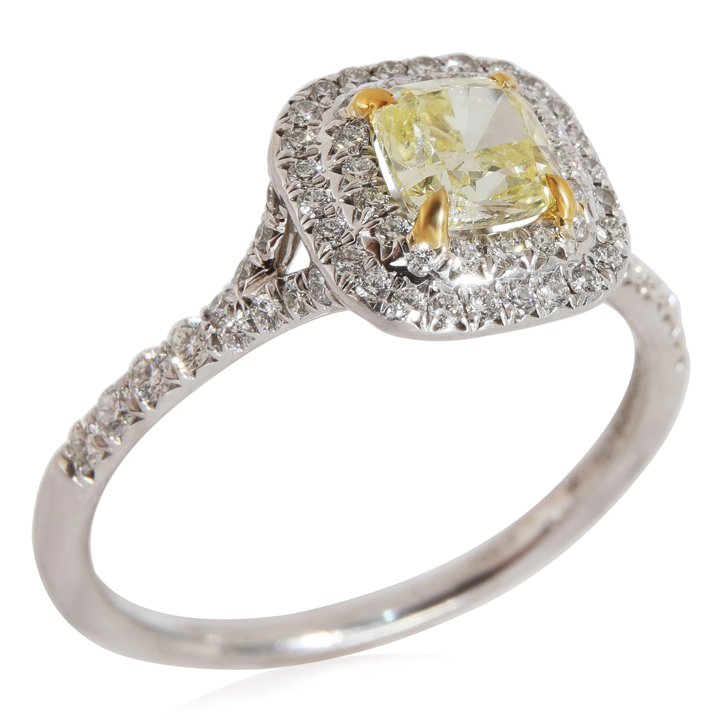 Tiffany & Co. Jewelry Tiffany & Co. Soleste Halo Diamond Engagement Ring in Platinum & 18K YG 1.03 CTW