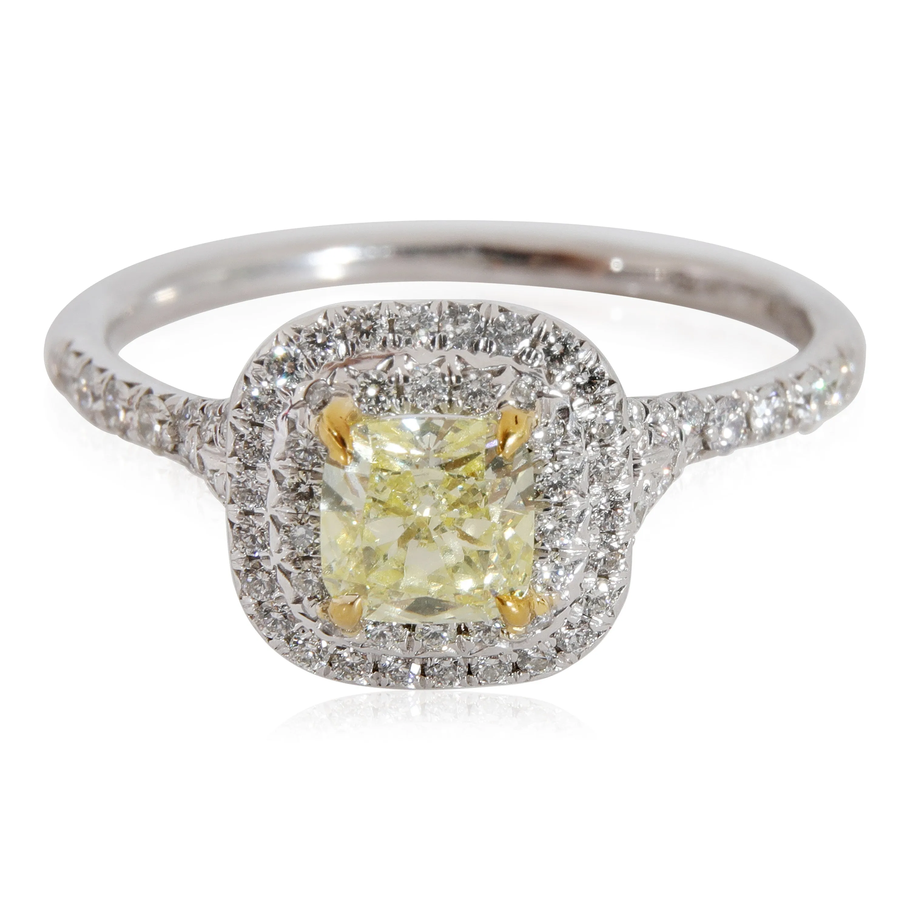 Tiffany & Co. Jewelry Tiffany & Co. Soleste Halo Diamond Engagement Ring in Platinum & 18K YG 1.03 CTW