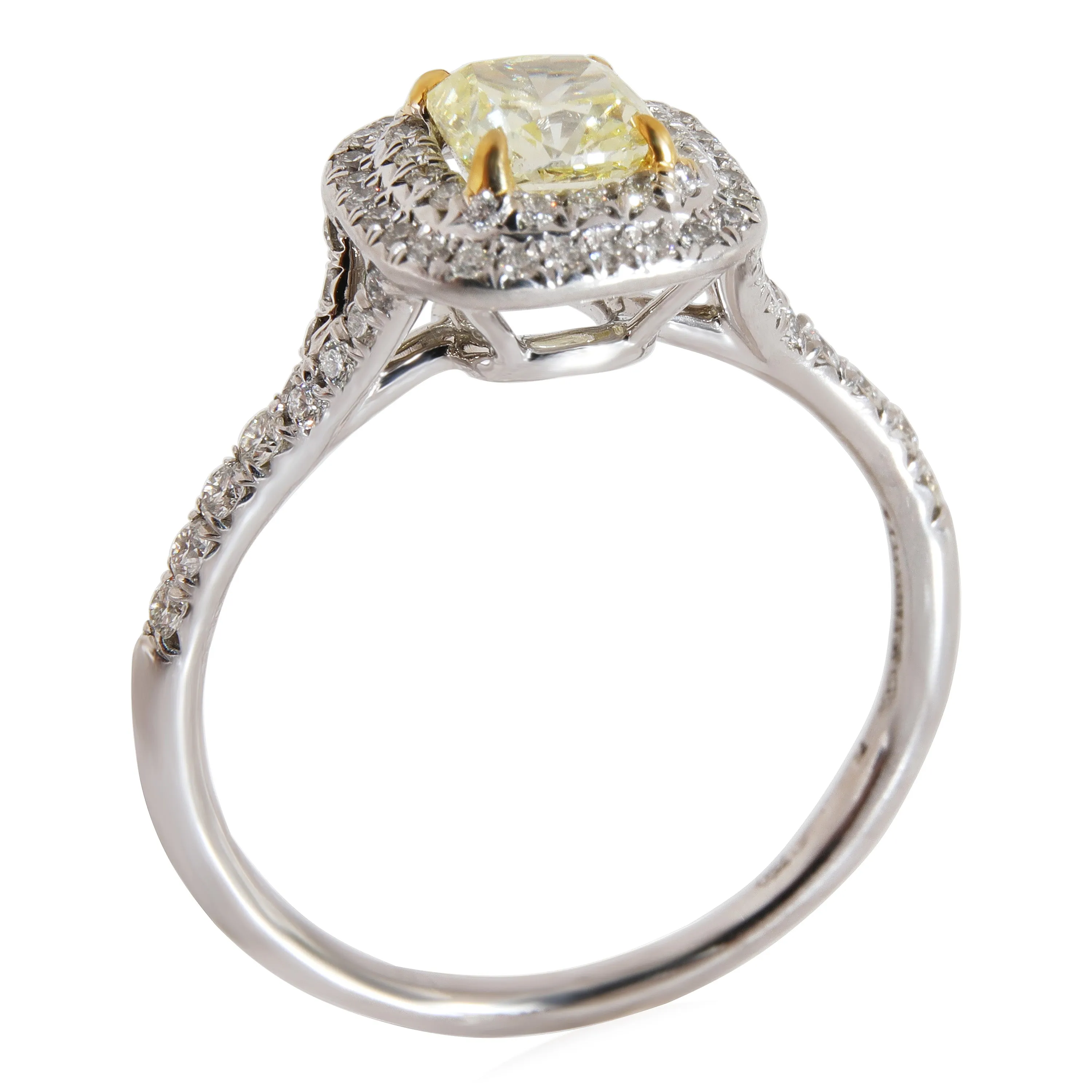 Tiffany & Co. Jewelry Tiffany & Co. Soleste Halo Diamond Engagement Ring in Platinum & 18K YG 1.03 CTW