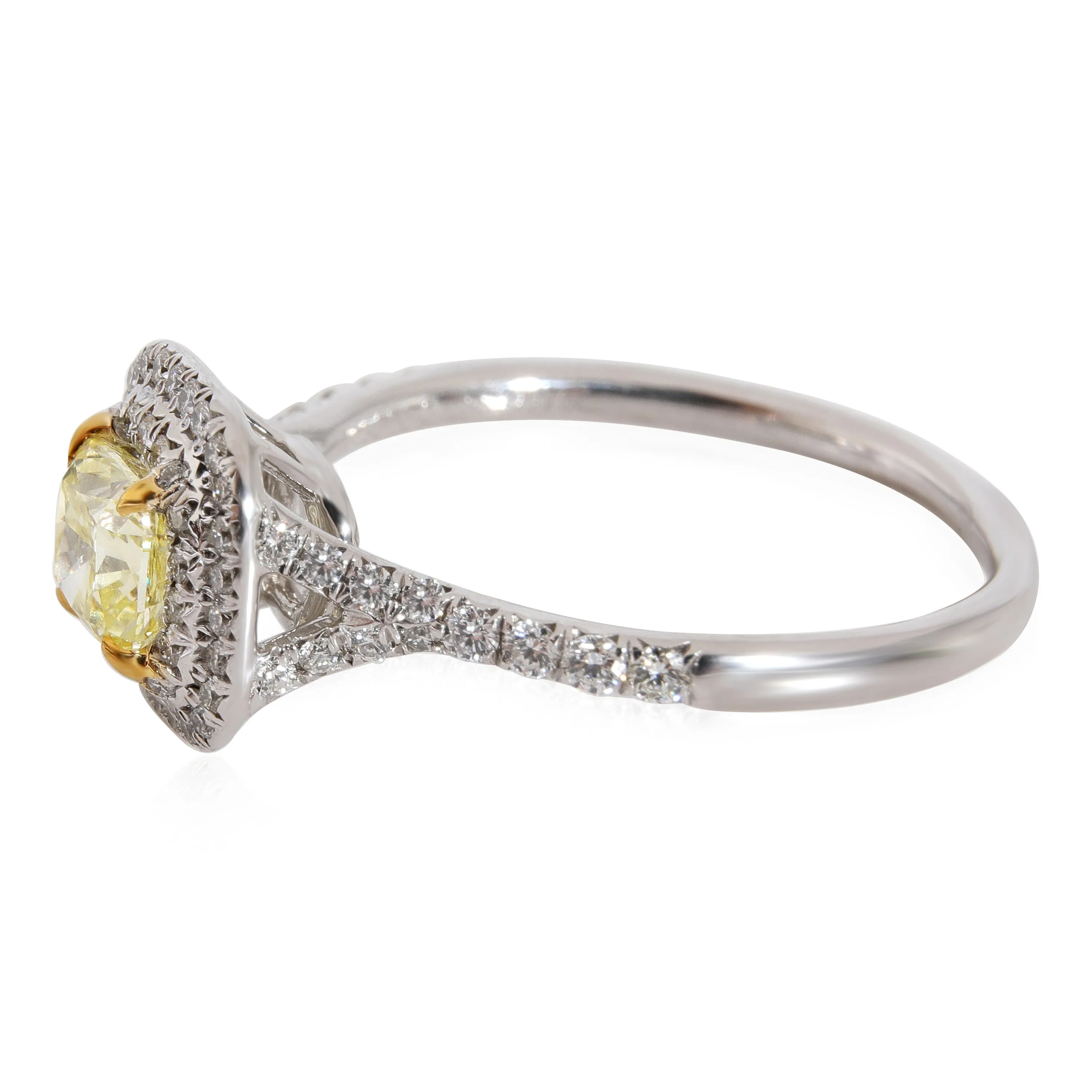 Tiffany & Co. Jewelry Tiffany & Co. Soleste Halo Diamond Engagement Ring in Platinum & 18K YG 1.03 CTW