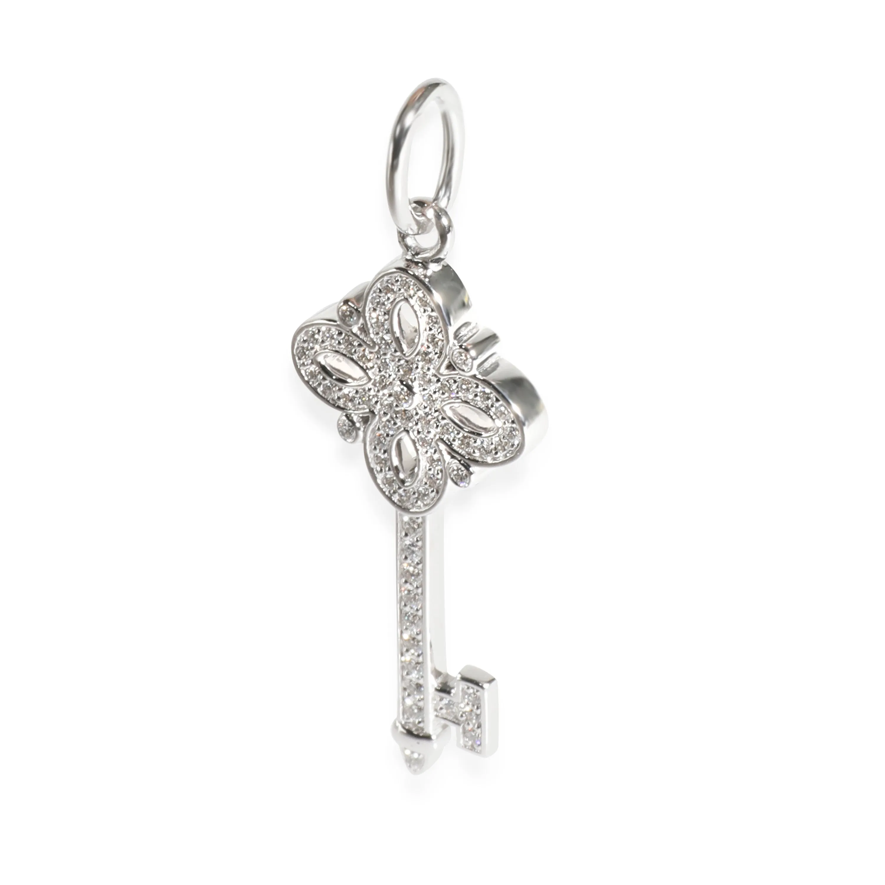 Tiffany & Co. Jewelry Victoria Key Pendant in 18k White Gold 0.09 CTW