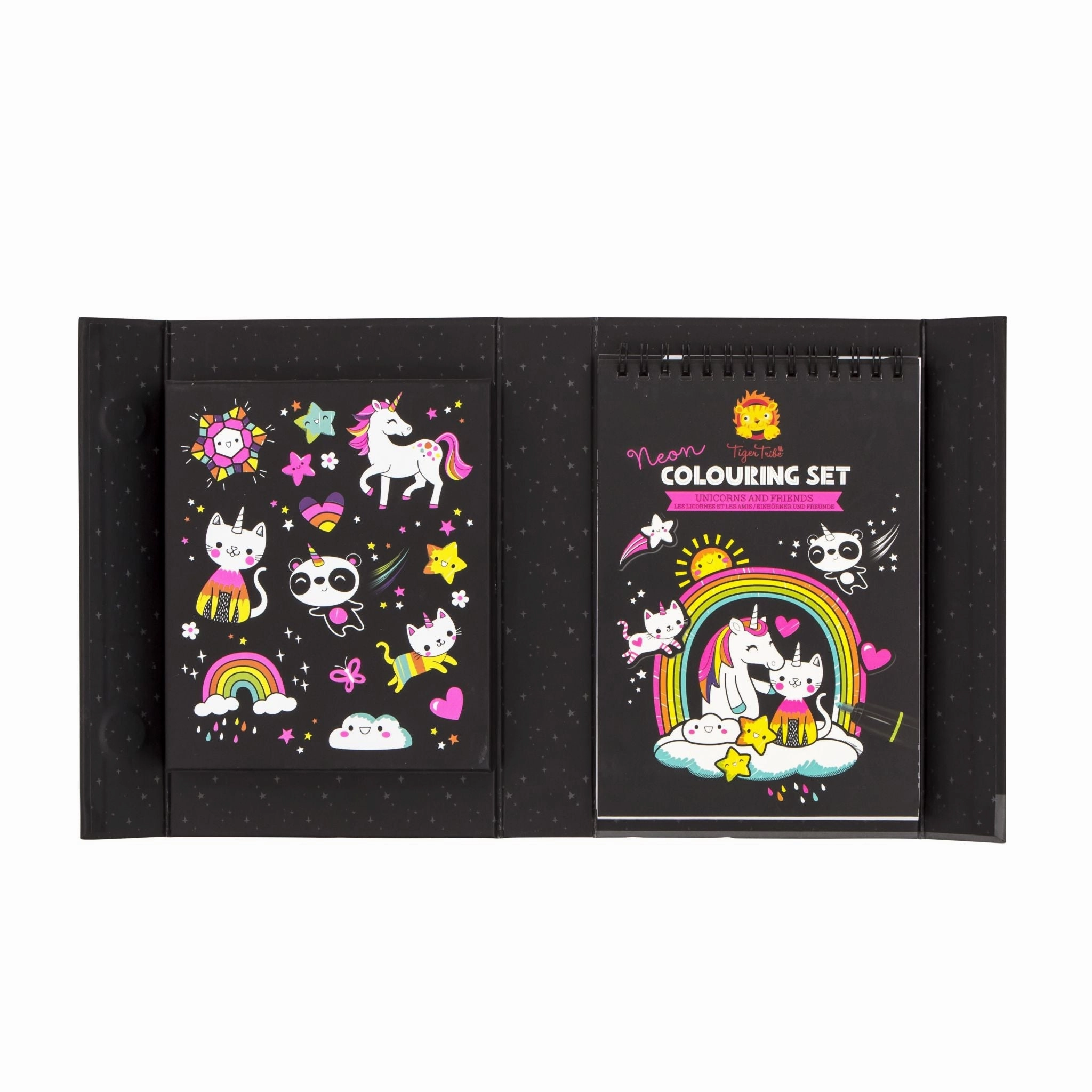 Tiger Tribe Neon Colouring Set Unicorns And Friends