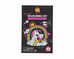 Tiger Tribe Neon Colouring Set Unicorns And Friends
