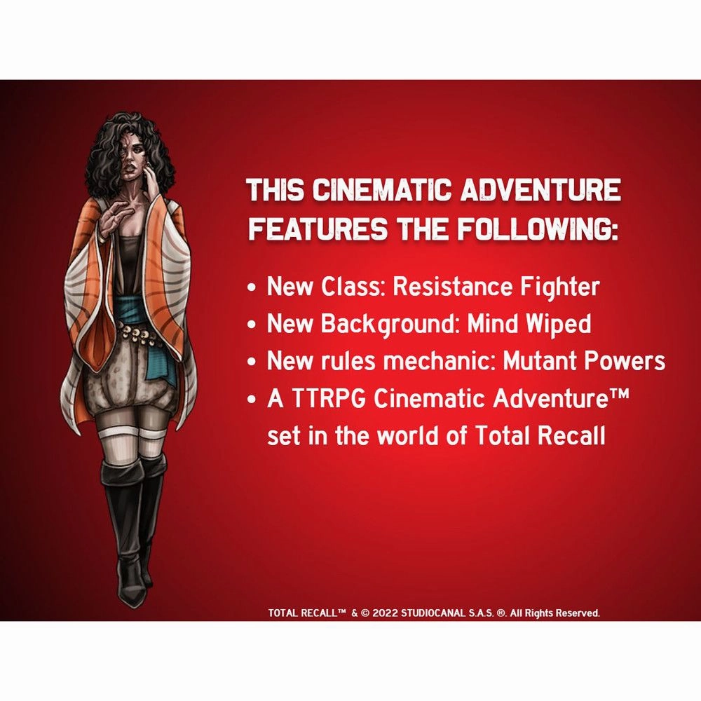 Total Recall Cinematic Adventure RPG Expansion Book
