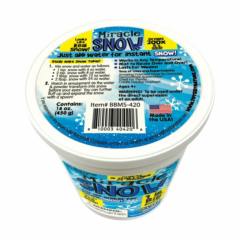 Toys By Nature Miracle Snow Instant Snow Kit  1lb Big Bucket