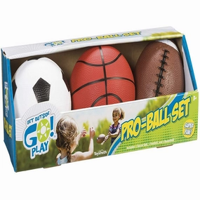 Toysmith Get Outside GO! Pro-Ball Set, 3-Piece Sports Ball Kit for Kids