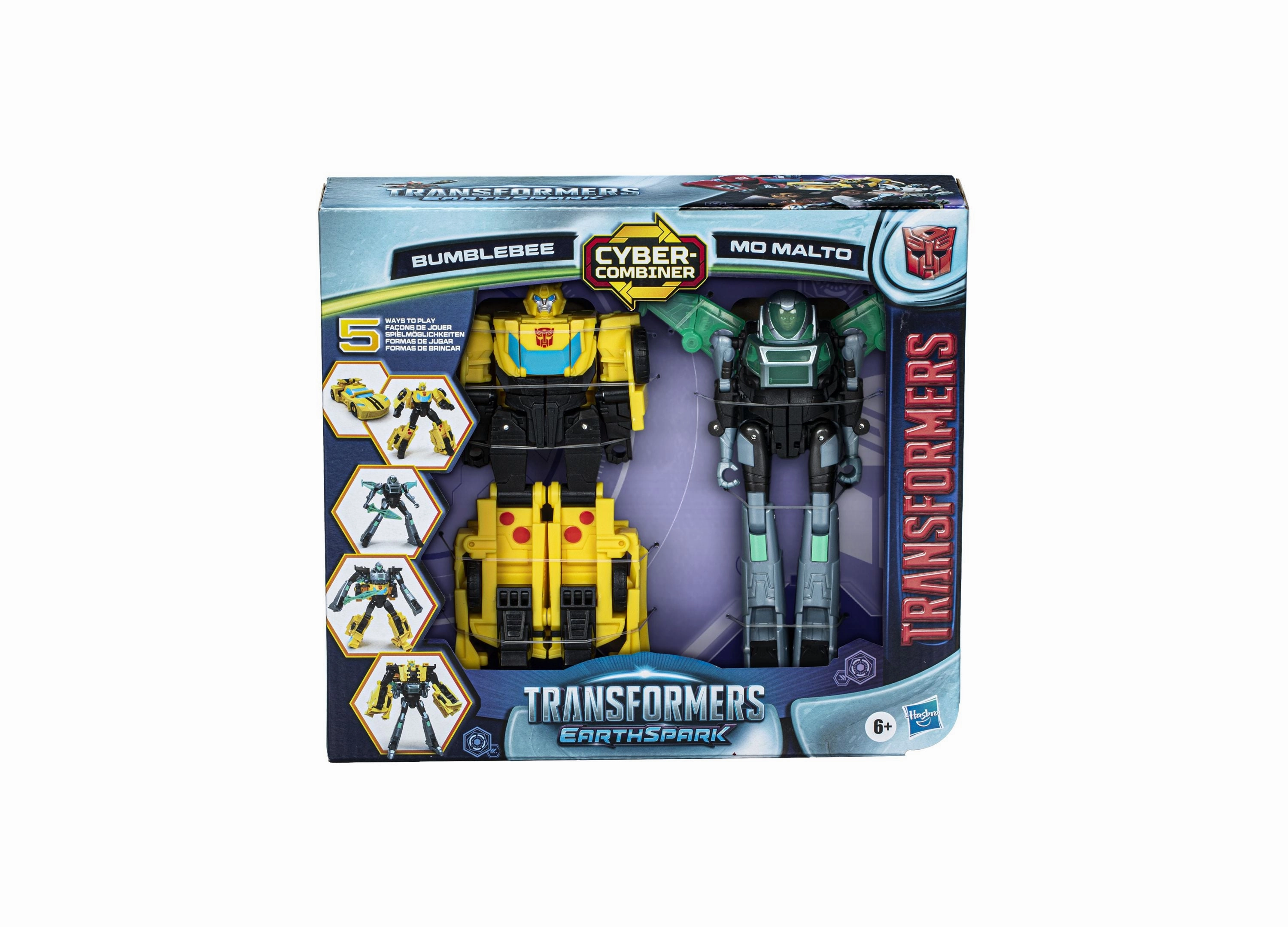 Transformers EarthSpark Cyber-Combiner Bumblebee & Mo Malto Action Figure Set