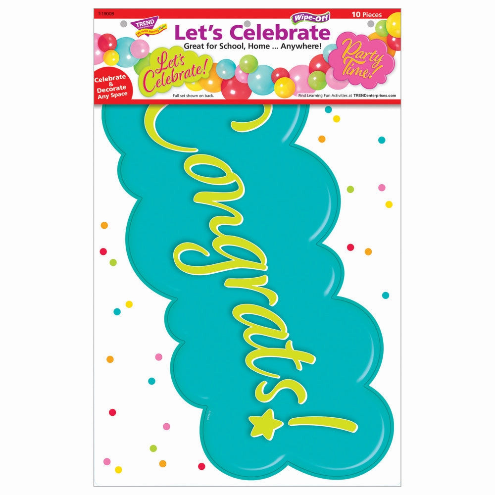 TREND Celebrate Learning Decorative Set, 10-Piece Dry-Erase Kit