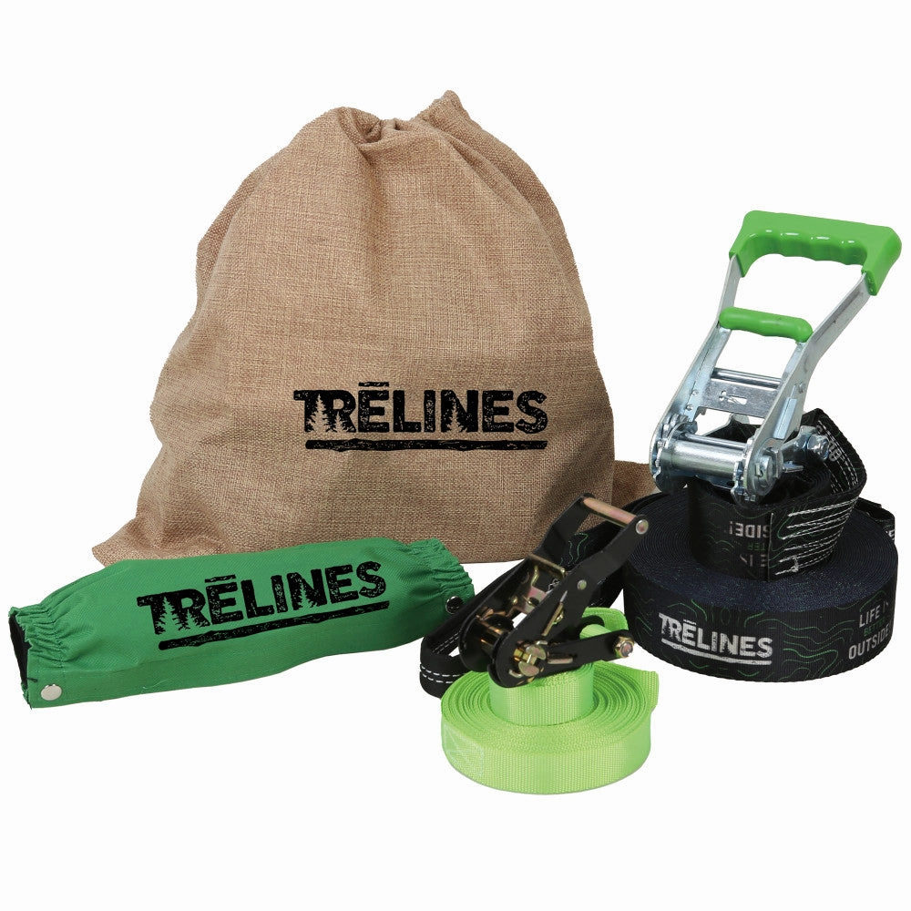 Treslines Classic Slackline 50ft - Kids Fun Balance Training Kit