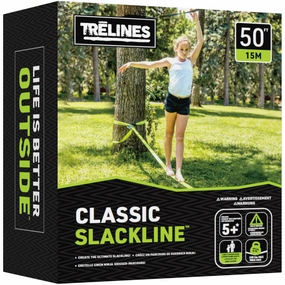 Treslines Classic Slackline 50ft - Kids Fun Balance Training Kit