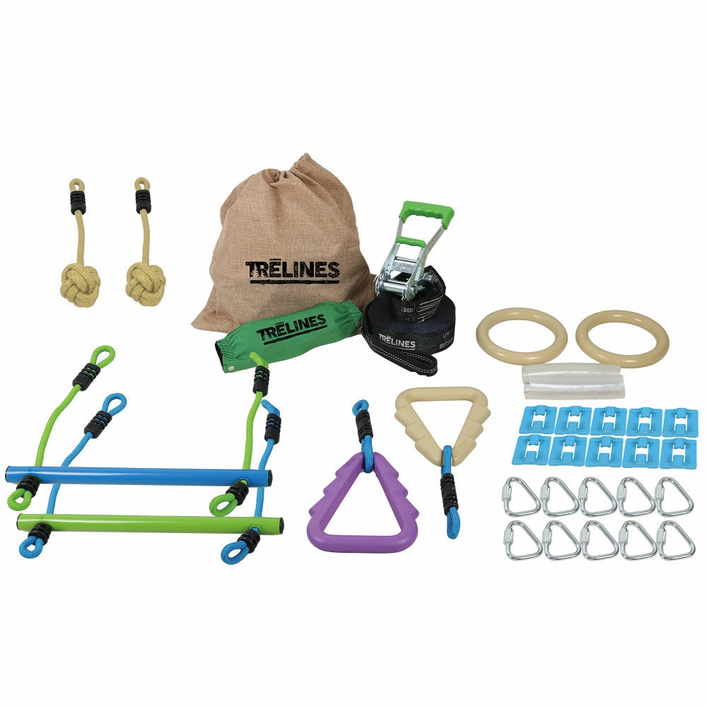 Treslines Ninja Adventure Line 36 ft - Ultimate Outdoor Ninja Warrior Course