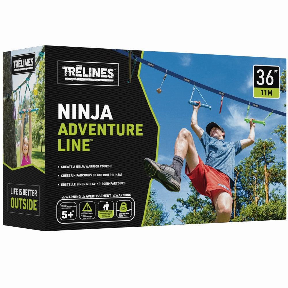 Treslines Ninja Adventure Line 36 ft - Ultimate Outdoor Ninja Warrior Course