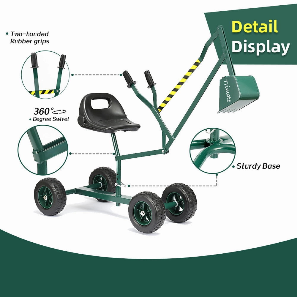 Trimate - Sandbox Ride-On Excavator - Hunter Green