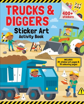 TRUCKS & DIGGERS STICKER ART ACTIVITY BOOK