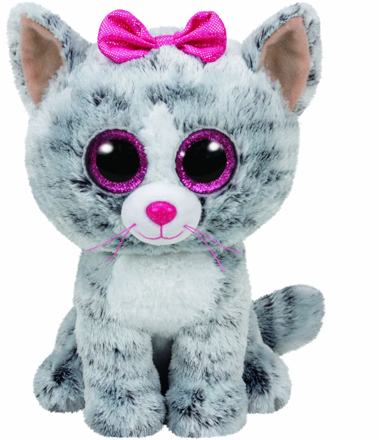 Ty Beanie Boo Medium - Kiki Grey Striped Cat