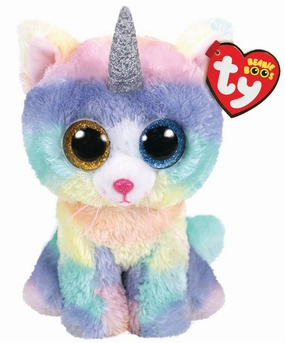 Ty Beanie Boos Heather The Pastel Coloured Cat With Horn