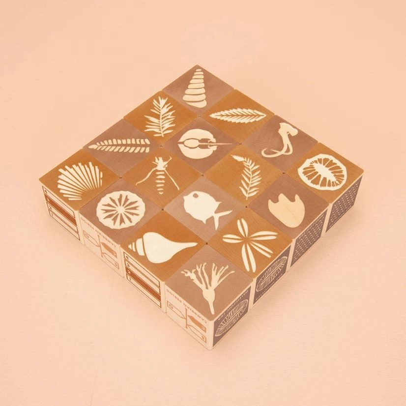 Uncle Goose Children's Educational Wooden Fossil Blocks for Age 2 & Up