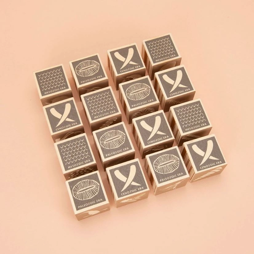 Uncle Goose Children's Educational Wooden Fossil Blocks for Age 2 & Up