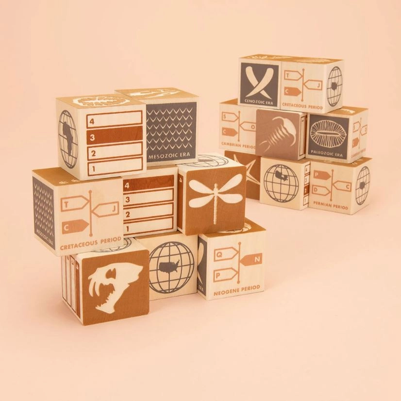 Uncle Goose Children's Educational Wooden Fossil Blocks for Age 2 & Up