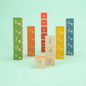 Uncle Goose Wooden Educational Braille Alphabet Blocks for Ages 2 & Up