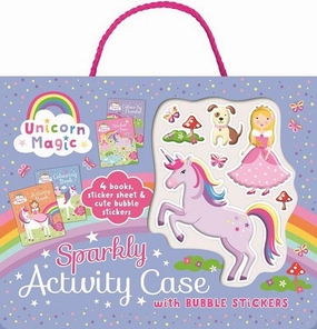 UNICORN MAGIC SPARKLY ACTIVITY CASE WITH BUBBLE STICKERS
