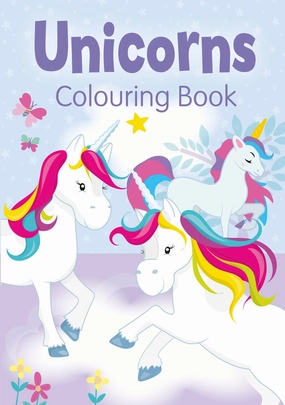 UNICORNS COLOURING BOOK PURPLE