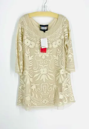 Vintage Collection Size L Ivory Embroidered Beaded NEW Dresses Tunic