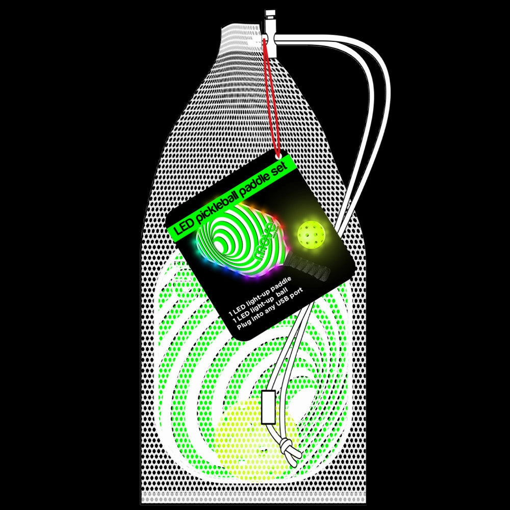 Watchitude Glow-in-the-Dark Pickleball Paddle and Ball Set