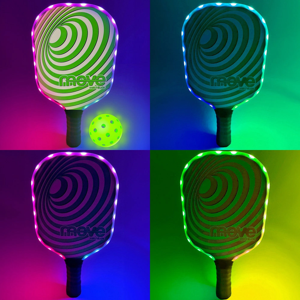 Watchitude Glow-in-the-Dark Pickleball Paddle and Ball Set