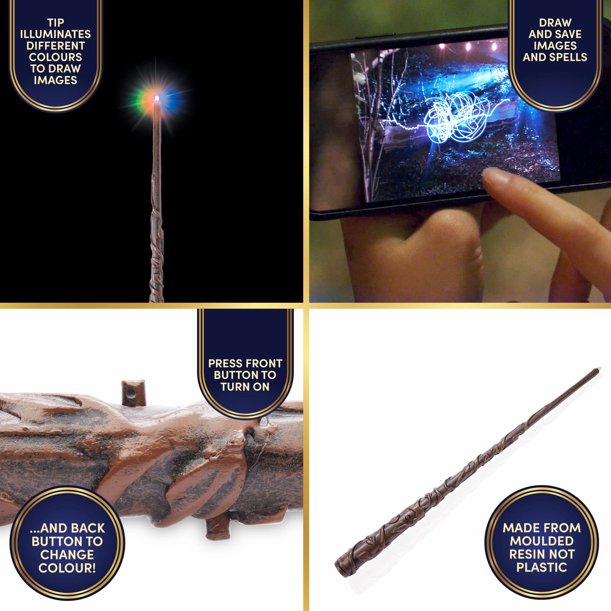 Wizarding World Harry Potter 14" Hermione Granger Lumos Magic Wand with LED Tip