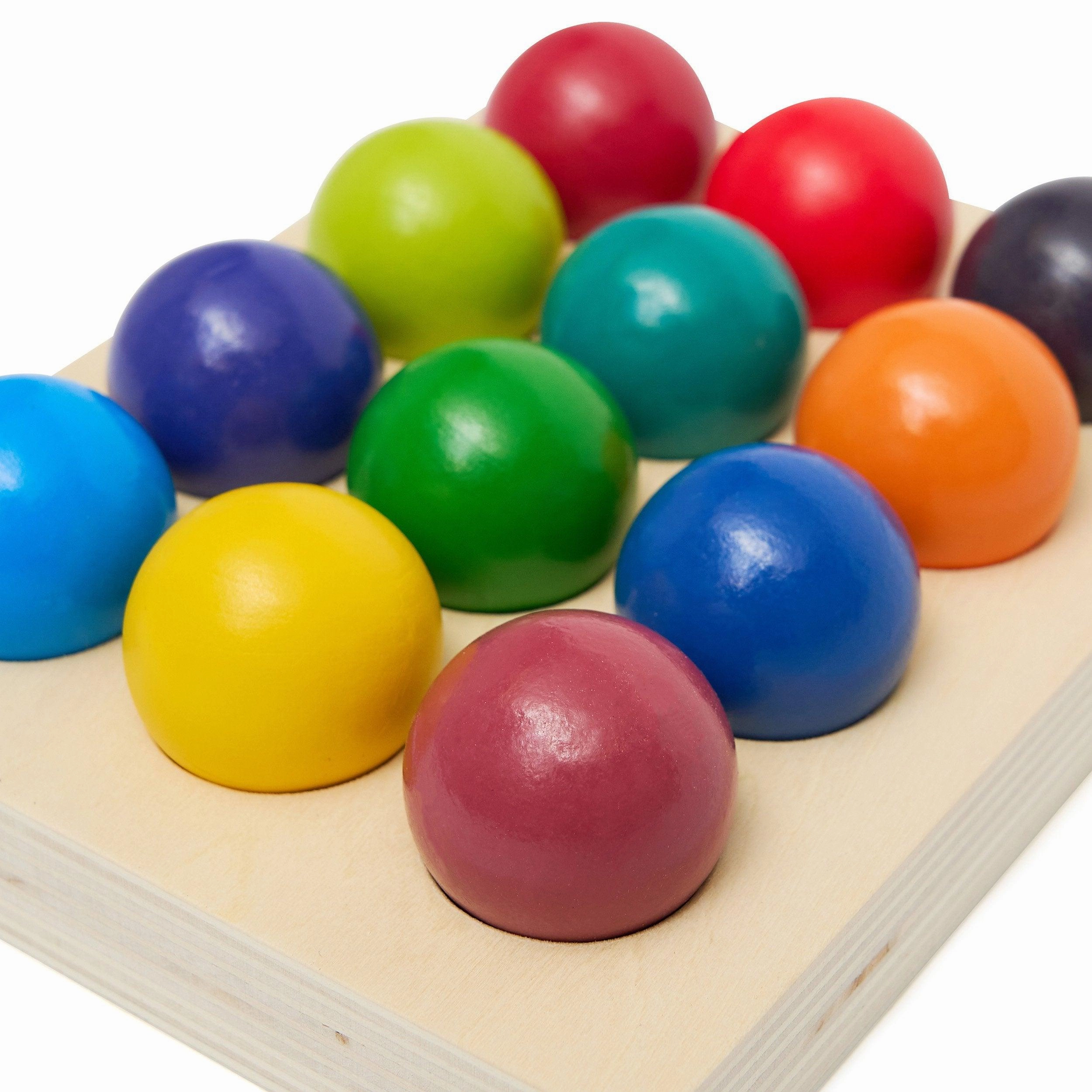 Wooden Coloured Matching Balls