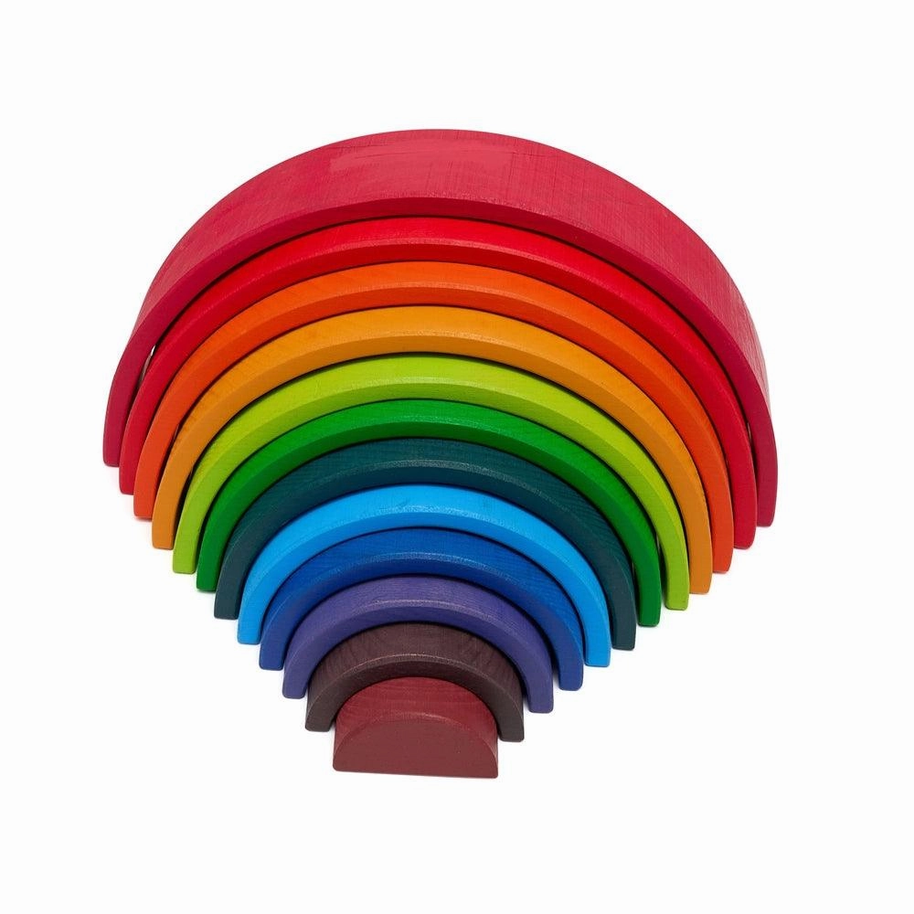 Wooden Rainbow Stacking Toys - 12 Pcs Building Blocks Set