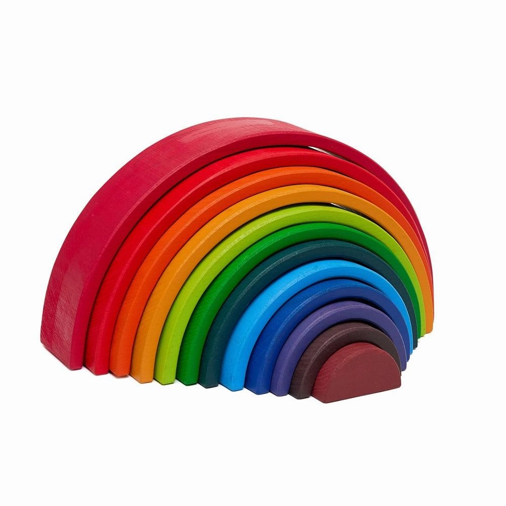 Wooden Rainbow Stacking Toys - 12 Pcs Building Blocks Set
