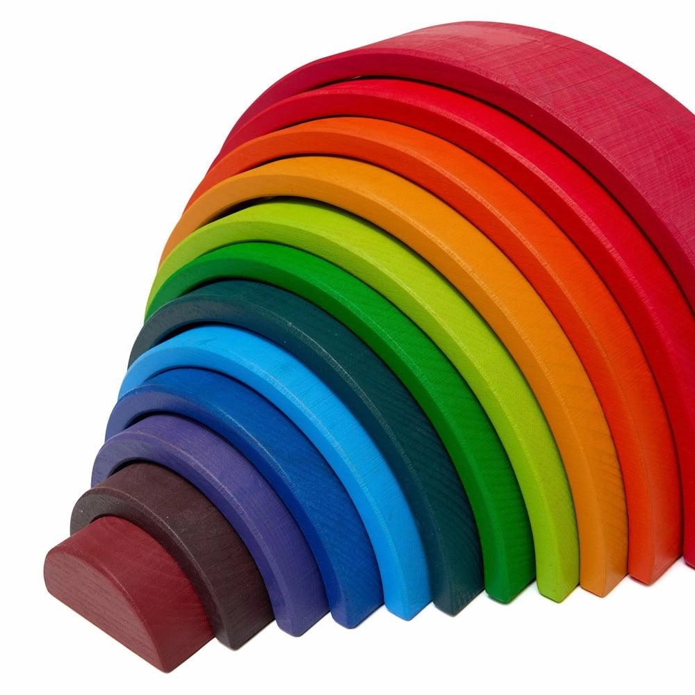 Wooden Rainbow Stacking Toys - 12 Pcs Building Blocks Set