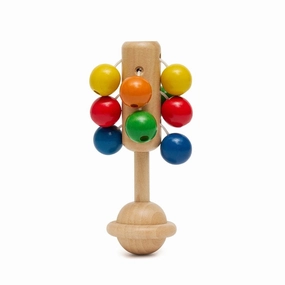 Wooden Rattle with Coloured Balls