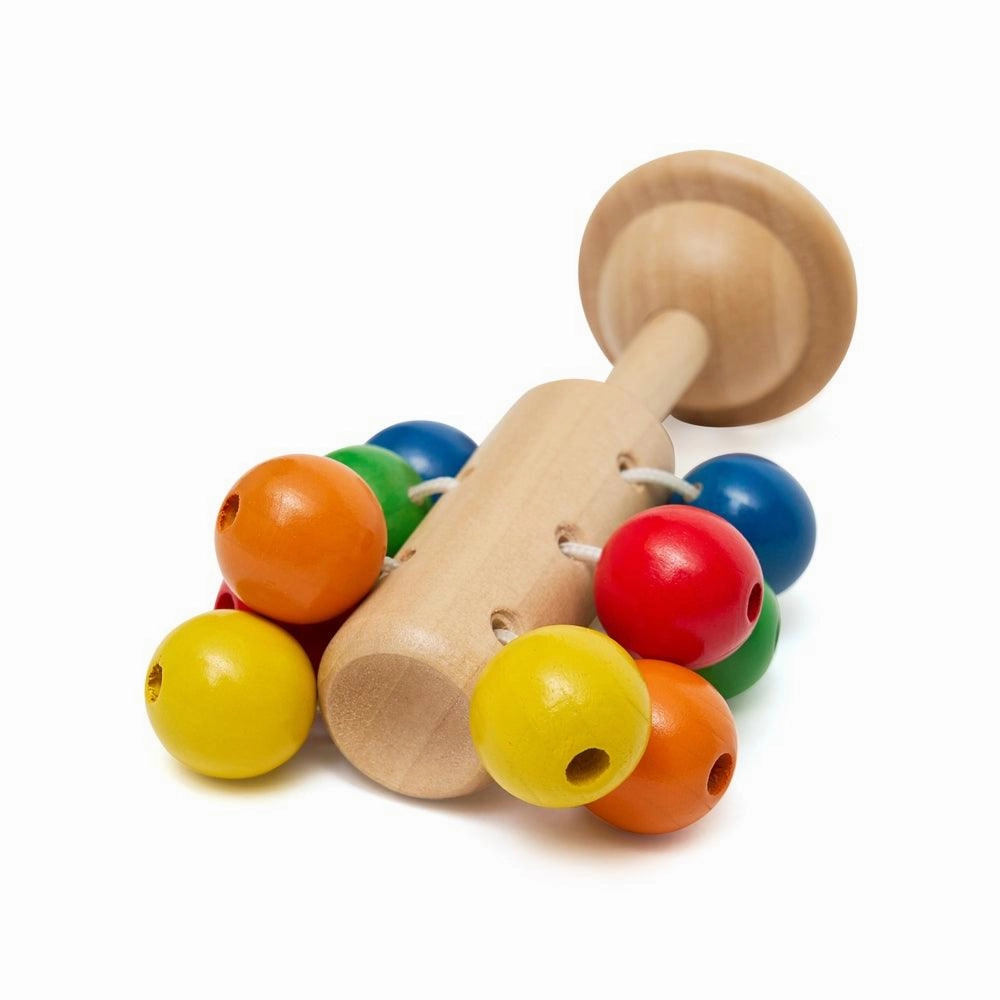 Wooden Rattle with Coloured Balls