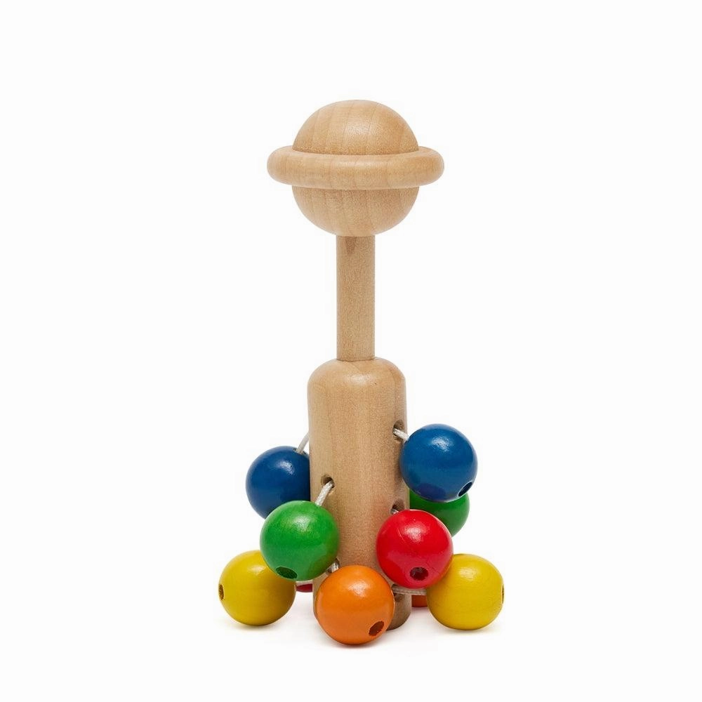 Wooden Rattle with Coloured Balls
