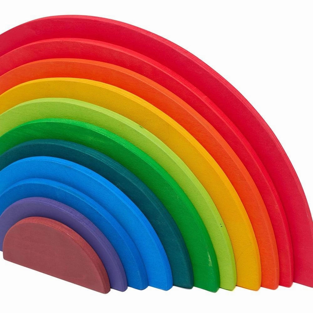 Wooden Semi-Circle 11 Pieces Rainbow Stacker Nesting Puzzle Blocks