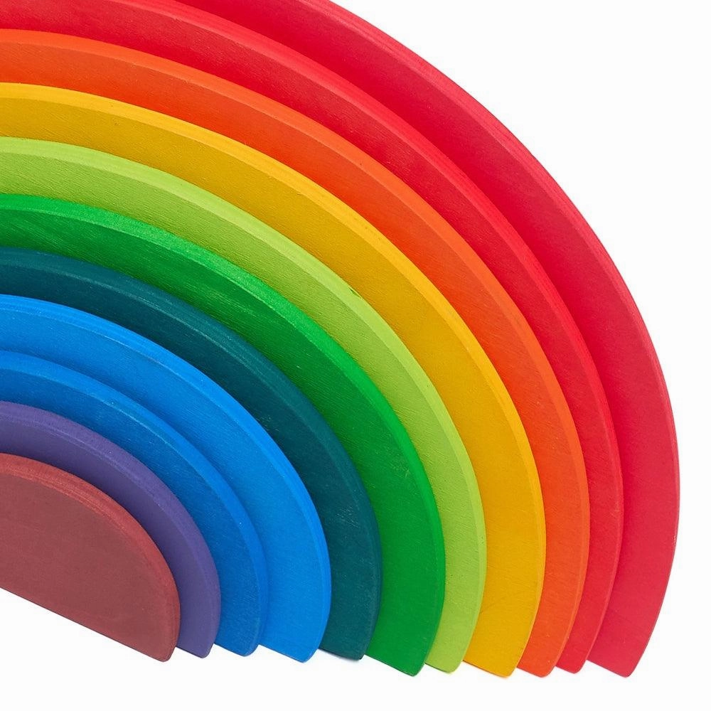 Wooden Semi-Circle 11 Pieces Rainbow Stacker Nesting Puzzle Blocks