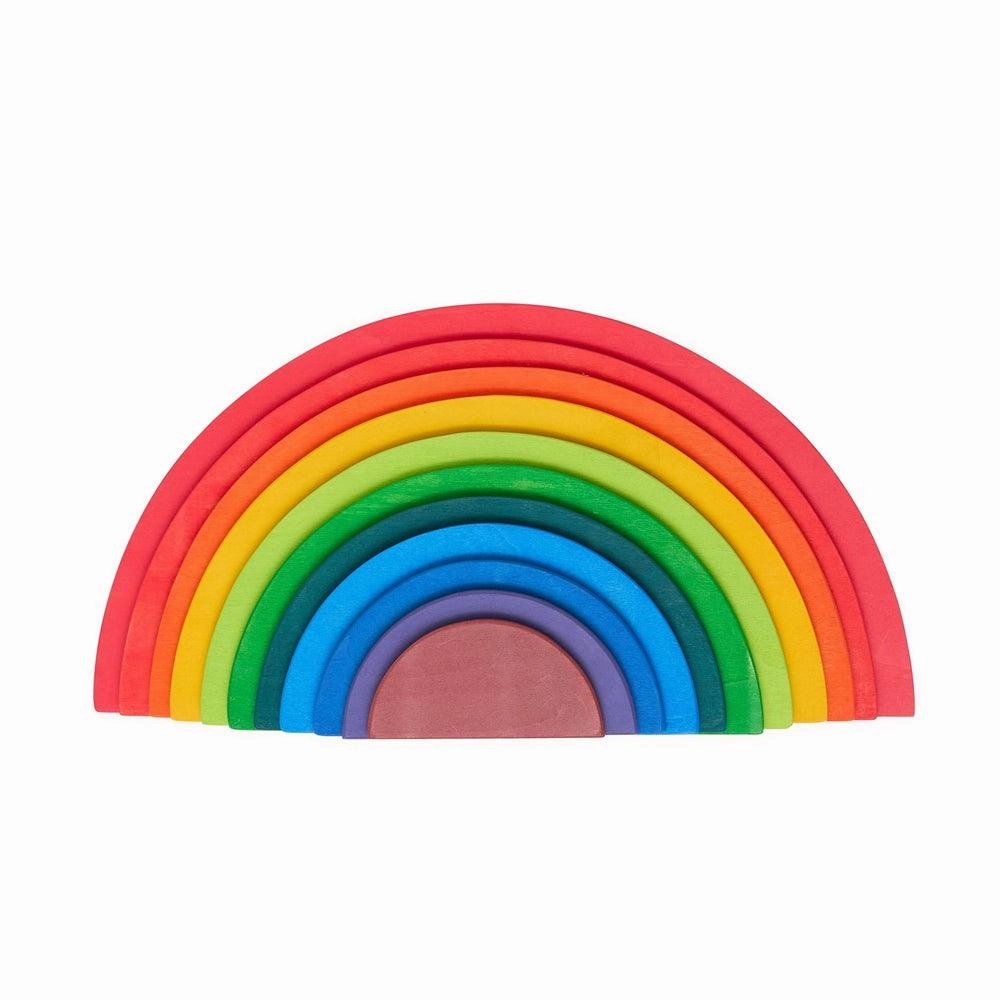 Wooden Semi-Circle 11 Pieces Rainbow Stacker Nesting Puzzle Blocks