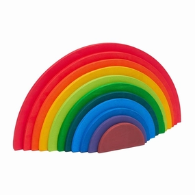 Wooden Semi-Circle 11 Pieces Rainbow Stacker Nesting Puzzle Blocks