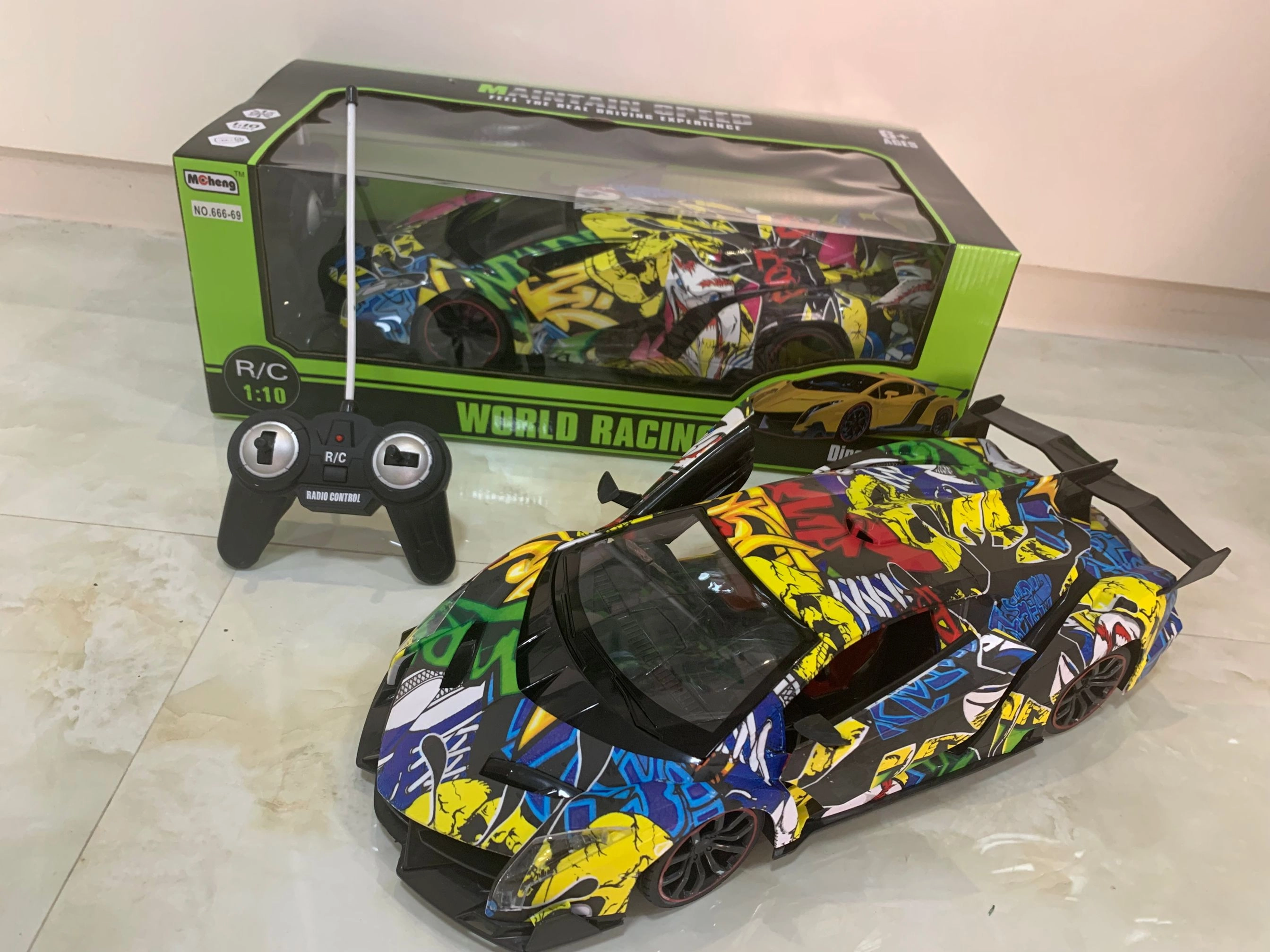 World Racing 1:10 Remote Control Lamborghini Graffiti Racing Car