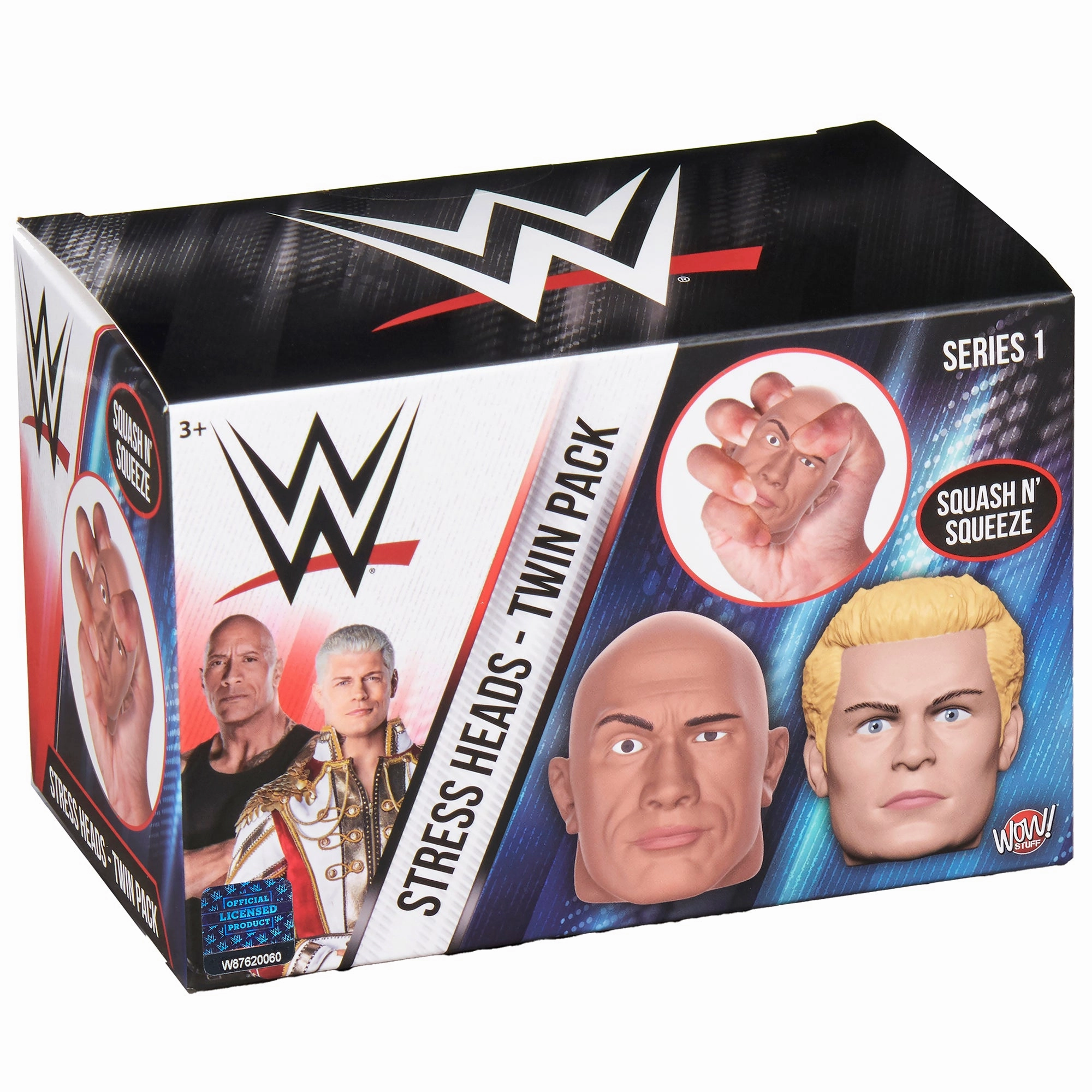 WWE Stress Heads Twin Pack - 3" Cody Rhodes & The Rock Squeeze Toys