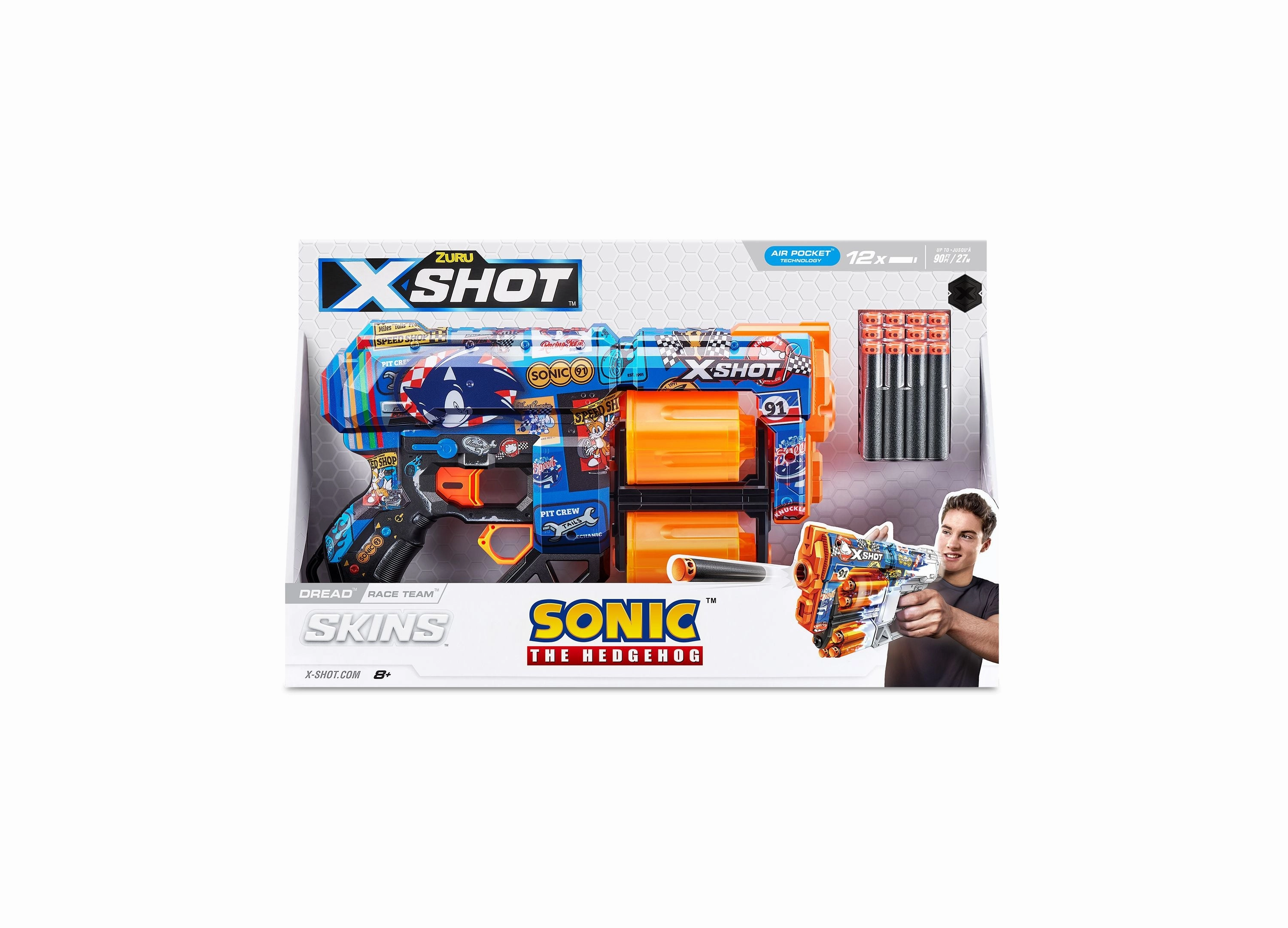 X-Shot Zuru Sonic Skins Blast Adventure, 12 Darts