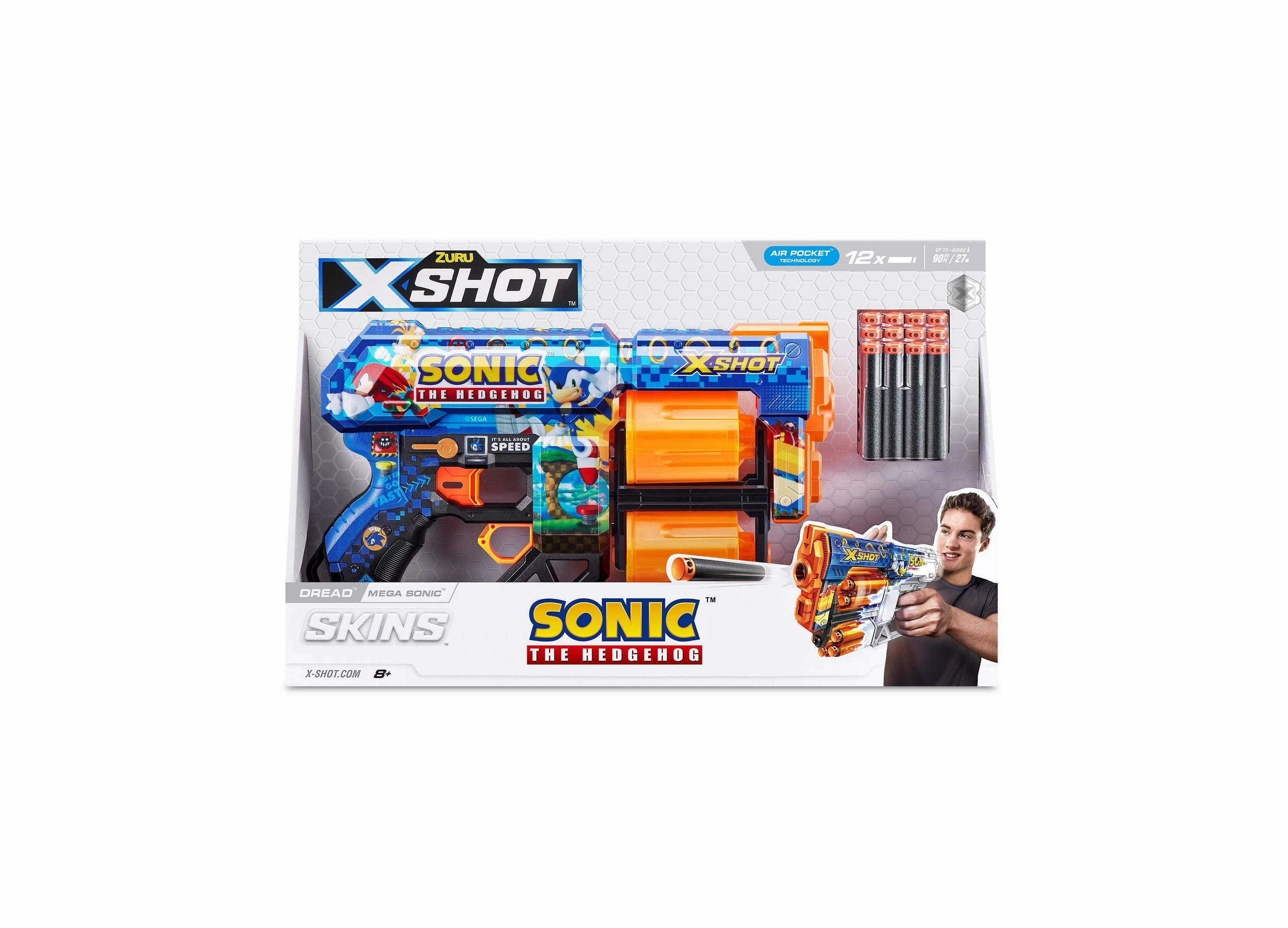 X-Shot Zuru Sonic Skins Blast Adventure, 12 Darts