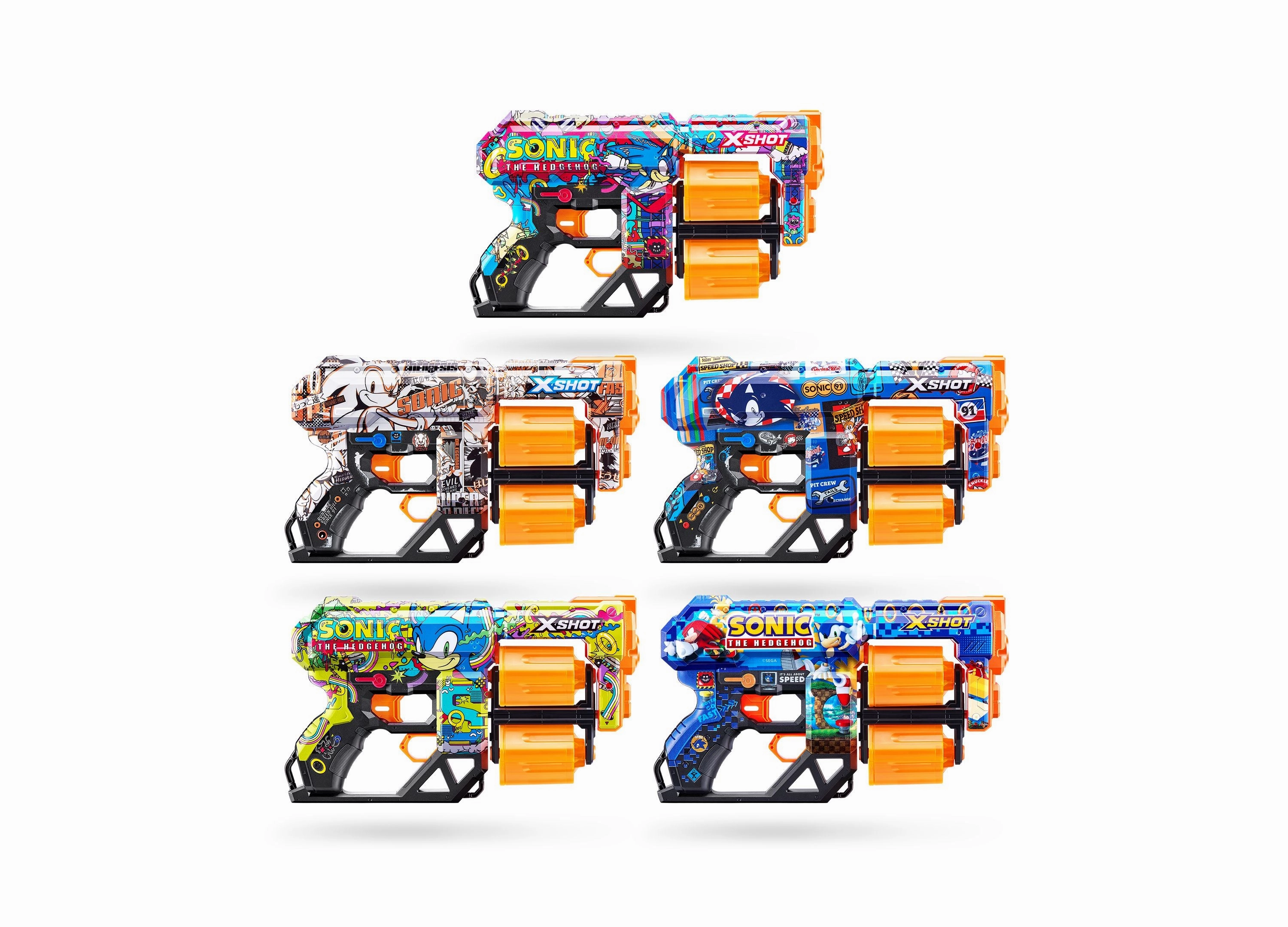 X-Shot Zuru Sonic Skins Blast Adventure, 12 Darts
